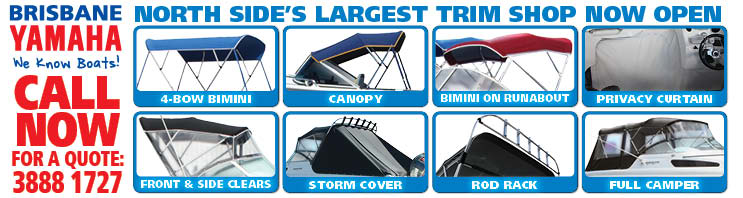 Brisbane Yamaha trim shop, boat upholstery, boat cover, canopy, bimini